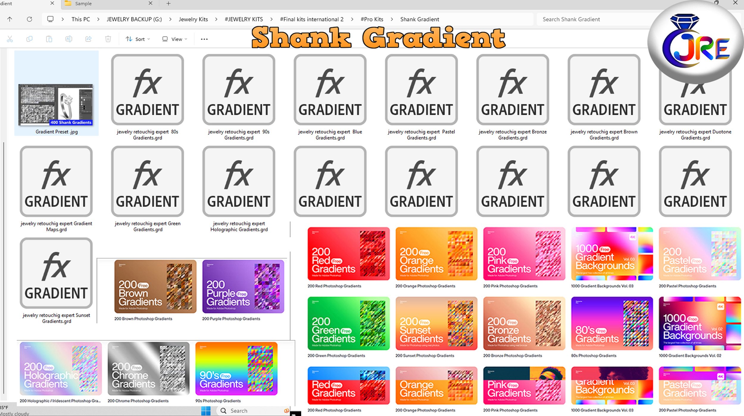 jewelry action file, jewelry action kits, jewelry gradient